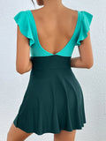 2026 Sexy Ruffle Swimsuit One Piece Hollow Swimwear Women Bathers Bathing Swimming Swim Suit Female Beachwear
