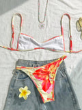 XS - XL Flowers Printed High Cut Bikini Women Swimsuit Female Swimwear Two-pieces Bikini Set Bather Bathing Suit Swim Beachwear