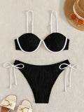 ZTVitality Sexy Patchwork Underwire Bikini 2025 New Arrival Biquini Padded Bra Push Up Bandage Swimsuit Women Swimwear Beachwear