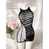 Women Sheer Mesh Long Sleeve Beach Cover Up, Sexy See-Through Fishnet Dress, Solid Bodycon  For Summer Beach Party
