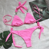 New Halter Bling Diamond Brazilian Bikini Female Swimsuit Women Swimwear Two-Pieces Bikini Set Bather Bathing Suit Swim V2340