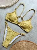10 Colors V Neck Rhinestones Bikini Female Swimsuit Women Swimwear Padded Bather Bathing Suit Swim Two-pieces Bikini set K8138