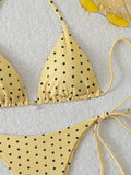 Triangle Halter Thong Bikinis 2026 Women Sexy Swimsuit Dot String Swimwear Female Bathers Bathing Swimming Swim Suit Beachwear