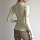 Women's High-End Yoga Suit with Standing Collar Long-Sleeved Sports Jacket for Running And Training Windproof Fitness Jacket