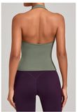 Sports Yeautifulback Breathoga Vest Neck Hanging Detachable Chest Pad Women Bra High Elasticity Slim Bable Running Sports Vest