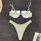 Underwired V-Bar Bikinis 2026 Polka Dot Bikini Women Swimsuit Female Swimwear Two Pieces Bikini Set Push Up Bathing Suit Swim