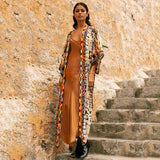 2026 Women Swimsuit Beach Cover Up dress Sleeve Kaftan Beach Tunic Long Pareos Bikinis Cover ups Summer Robe Plage Beachwear