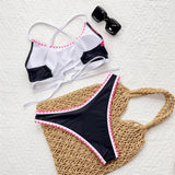 Sexy Flowers Printed Brazilian Bikini Female Swimsuit Women Swimwear Two-Pieces Bikini Set Padded Bather Bathing Suit Swim V6705