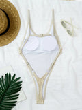 DEKA One Piece Swimsuit New style women's beach one-piece backless cross-border European-style beachwear with shell mesh bikini