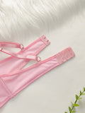 Beautiful Women's Pink and Black brassiere Lace Sexy Lingerie Set Pull Up Bra 2024 New fashionable Women's Clothing