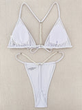 Sexy Pearl Bikinis Extreme Mini Micro String Bikini Female Swimsuit Women Thong Swimwear Two-pieces Bikini Set Bathing Suit Swim