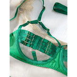 Toucheart Hollow Out 4-piece Sexys Set Transparent Lingerie For Women Underwear See Through Lingerie Sets Female Sexy Costumes