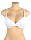 White Swim Fabric Underwire Bra for Women Plus Size Lightly Padded Adjustable Straps 4 Hook Closure Everyday Bra