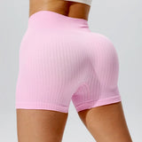 Women Pink Yoga Shorts Sportswear Woman Gym High Waist Sports Shorts Fitness Running Activewear Tummy Control Workout Leggings