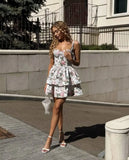 Purely Alluring Printed Strap Dress 2026 Spring Summer New Slim-Fit Fluffy Short Dress For Women Pure Desire Casual Elegant 3XZ9