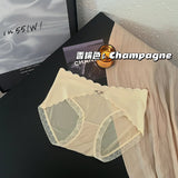 WOMEN Lace underwear, seamless, comfortable, high-elastic, hip-covering briefs, breathable mulberry silk, antibacterial crotch