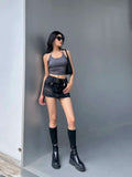WOMENGAGA Korean Style Spicy Girl Denim Half Body Short Skirt Female Slim Tight Ultra Short A-line Slim Hip Skorts Fashion 3POJ
