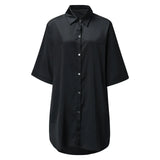 New Women's Solid Color Silky Comfortable Soft Pajamas Sexy Short Sleeve Nightshirt Smooth & Skin-Friendly Home Sleepwear Lounge