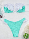 2026 New Sexy Bikini Bandeau Women Swimwear Swimsuit Pleated Hollow Patchwork Frill Bikinis Set Bathing Suit Beach Bikini Female
