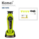 Kemei 1593 Barber Professional Hair Clipper Rechargeable Trimmer Electric Hair Cutting Machine External Rotor Brushless Motor