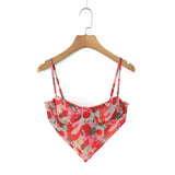 Vietnamese Spring Summer Hot Girl Three-Dimensional Light-Circle Strapless Tank Top With Irregular Lace Trim And Mini Skirt ERE9