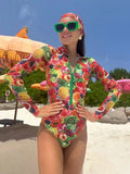 2026 New One Piece Printed Swimsuit Bikini Long Sleeved Swimsuit Bikini Set High Waist Bikinis Swimwear Beach Swimsuit Swimwear