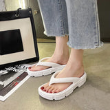 Thick Sole Wedges Flip Flops For Women 2025 Summer Clip  Platform Sandals Woman Non-slip Beach Slippers Girls Outdoor Slides