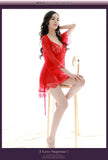 TJ large size see-through suspender sexy temptation lace nightgown temptation mesh pajamas