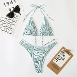 sexy zebra print micro mini bikini halter string triangle swimwear thong swimsuit women biquini bikini set bathing suits