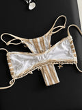 Striped Shell Mini Micro Bikini Women Swimsuit Female Thong Swimwear Two Pieces Bikini Set Bather Bathing Suit Swim Beach Wear