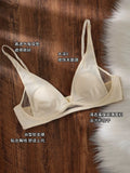 French Triangle Bra Rabbit Ear Cup, Deep V Wireless Bralette for Small Bust, No Gap Sexy Lingerie Set, Breathable Summer Thin
