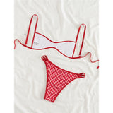 XS - L 2026 Plaid Printed Bikini Female Swimsuit Women Swimwear Polka Dot Bather Bathing Suit Swim Two-pieces Bikini set K8039