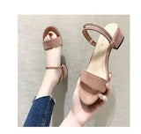 Women Sandals Chunky Heels Slides Summer 2026 Elegant Shoes Women Slipper Big Size 34-42 Fashion Summer Sandal Women