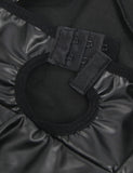 Gift Box + Black PU leather Suspender Sexy Nightdress