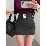 Korean Style Pure Desire Sexy High Waist Hip Enhancing Waist Slimming Anti-Exposure Bodycon Skirt Short Skirt Sweet AYE8