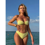 Toucheart 2 Piece Macarons Lingerie Sexy Female Lingerie Strapless Split Swimsuit Bikini Lingerie Sexy Hot Sensual Exotic Sets