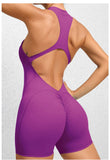 Women Yoga V Backless Jumpsuit Workout Bodysuit Sleeveless Gym Bodycon Sportswear Fitness Yoga Suit One Piece Outfit