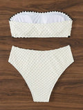 XS - L Wrinkled Strappy Bandeau High Waist Bikini Female Swimsuit Women Swimwear Two-pieces Bikini Set Bather Bathing Suit Swim