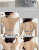 Summer Seamless Crop Top Bra Small Chest Gathered Thin Straps Back Accentuating Bralette Beachwear Light Support Wirefree AU