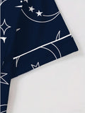 Women's Sleepwear Women's Comfort Printed Pajamas Set Milk Silk Cardigan Short Sleeve Shorts Homewear Set
