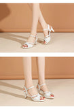 Sandals for Women's  New Summer Elegant Temperament High Heels Coarse Heels Fish Mouth Breathable Comfortable Fashion Pumps