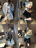 Sweet Korean Style Lace Loose Short Skirt White Tiered Ruffled Mini Skirt Elastic Waist Cute Casual Summer Skirt For Women EHAB