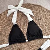 Halter Bikini 2024 Sexy Women Swimsuits Female Swimwear Micro Bikini Set Brazilian Biquini Swimming Suit Solid Beachwear