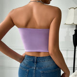Hot girl's low-cut butterfly tube top rhombus underwired fishbone top