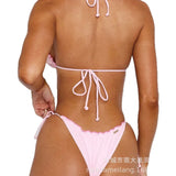 New Floral Print Bordered Bikini Set Sexy Swimwear Women Bikinis Swimsuit Micro Thong Bandage Bathing Suits