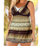 DEKA Women Plus Size Tankini Set Bikini Print Swimwear Brazilian Monokini Swimsuit Bodysuit Vintage Retro Bathing Suit