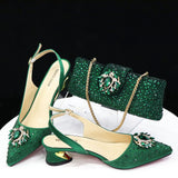 Doershow hot selling purple Shoes and Bags To Match Set Italy Party Pumps Italian Matching Shoe and Bag Set for Party! 81-21