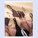 Seamless Ice Silk Ultra-Thin Breathable Bra Comfortable Breathable Underwear Women's Suspender Wavy Sexy Push-up Vest