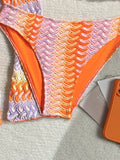 Print With Long Sleeve Cover Up Bikini Women Swimsuit Female Swimwear Three-pieces Bikini Set Bather Bathing Suit Swim Beachwear