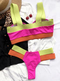 Splicing Push Up Bra Cup Bikini Women Swimsuit Female Swimwear Two-pieces Bikini Set High Cut Bathing Suit Swim Beach Wear